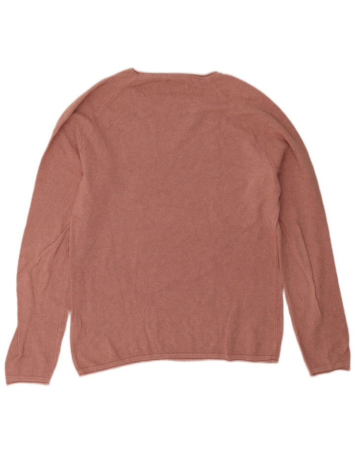 Jack & Jones Herre sweater med rund hals, stor pink bomuld