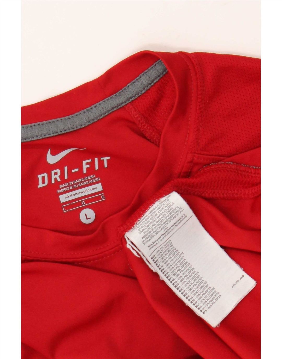 Nike Herre Dri Fit T-Shirt Top Stor Rød Polyester
