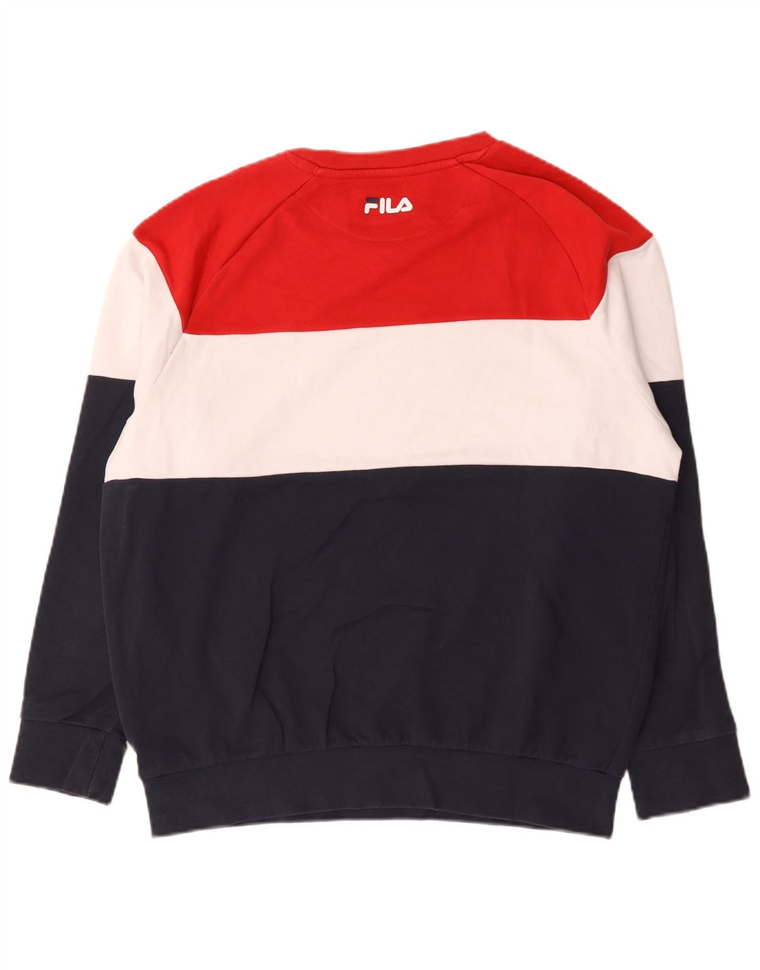 Fila Herre grafisk sweatshirt Jumper Stor flerfarvet Colourblock Bomuld