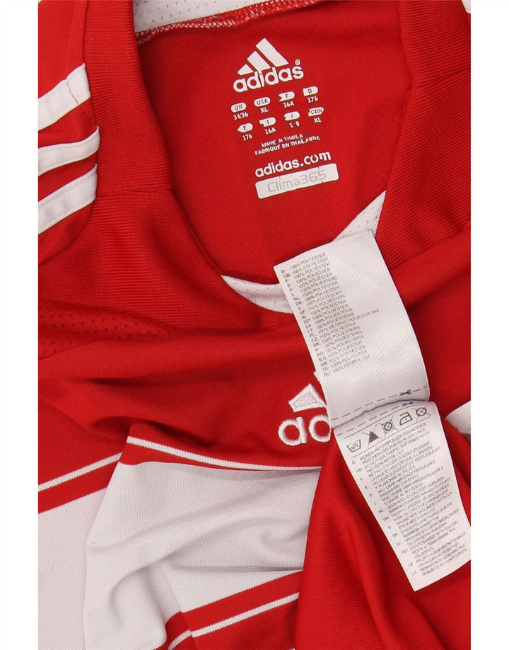 ADIDAS Boys FC Bayern Munchen grafisk T-shirt top 15-16 år rødstribet