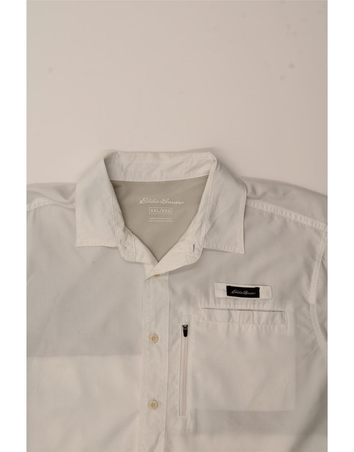 EDDIE BAUER Mens Short Sleeve Shirt 2XL White Vintage Eddie Bauer and Second-Hand Eddie Bauer from Messina Hembry 