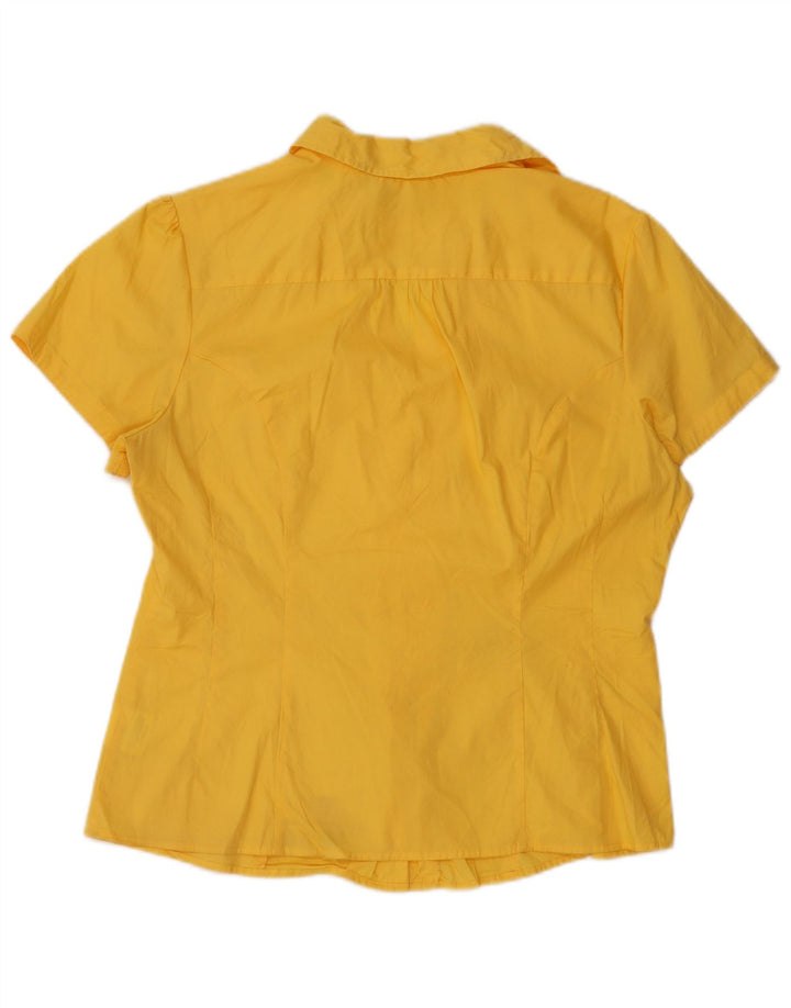 LEE Womens Riders kortærmet skjorte UK 14 Medium Yellow Cotton