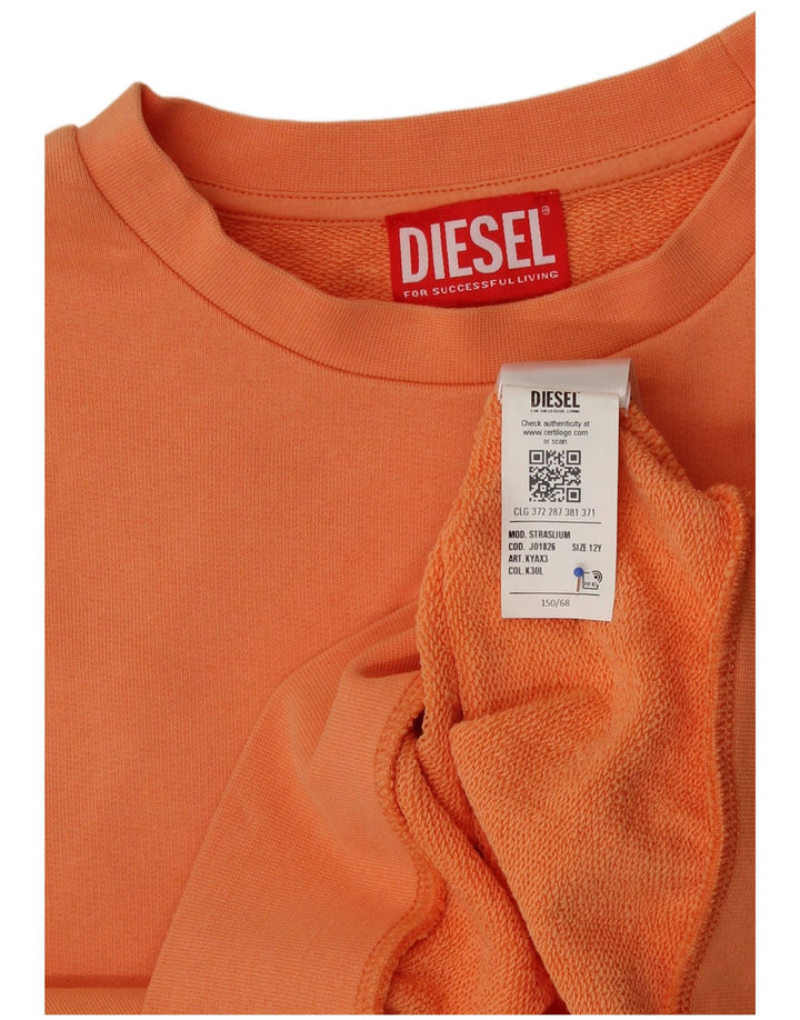Diesel Girls Graphic Crop Sweatshirt Jumper 11-12 år Orange Bomuld