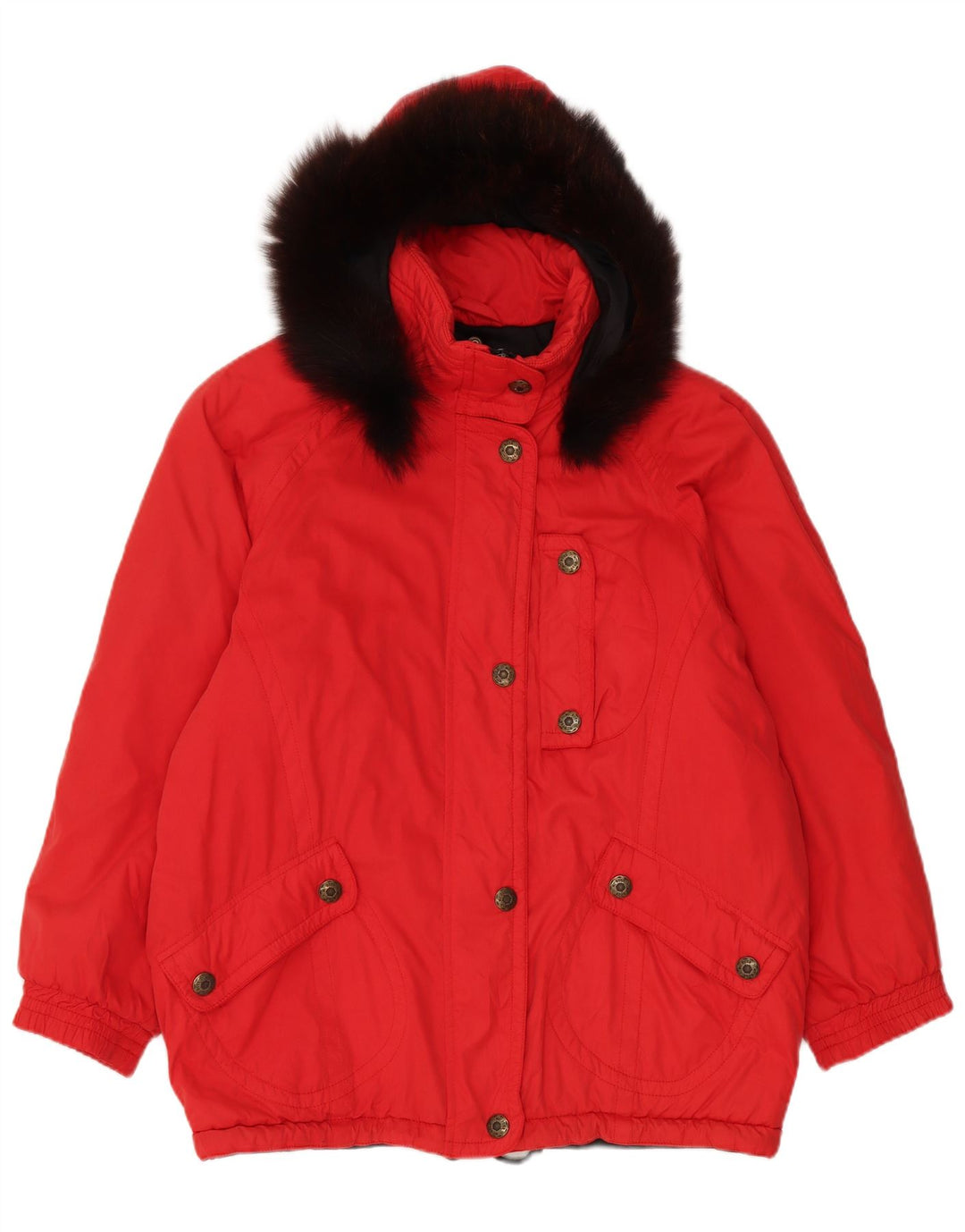 MC Ross Dame Hætte Oversized Windbreaker Jacket IT 40 Lille Rød