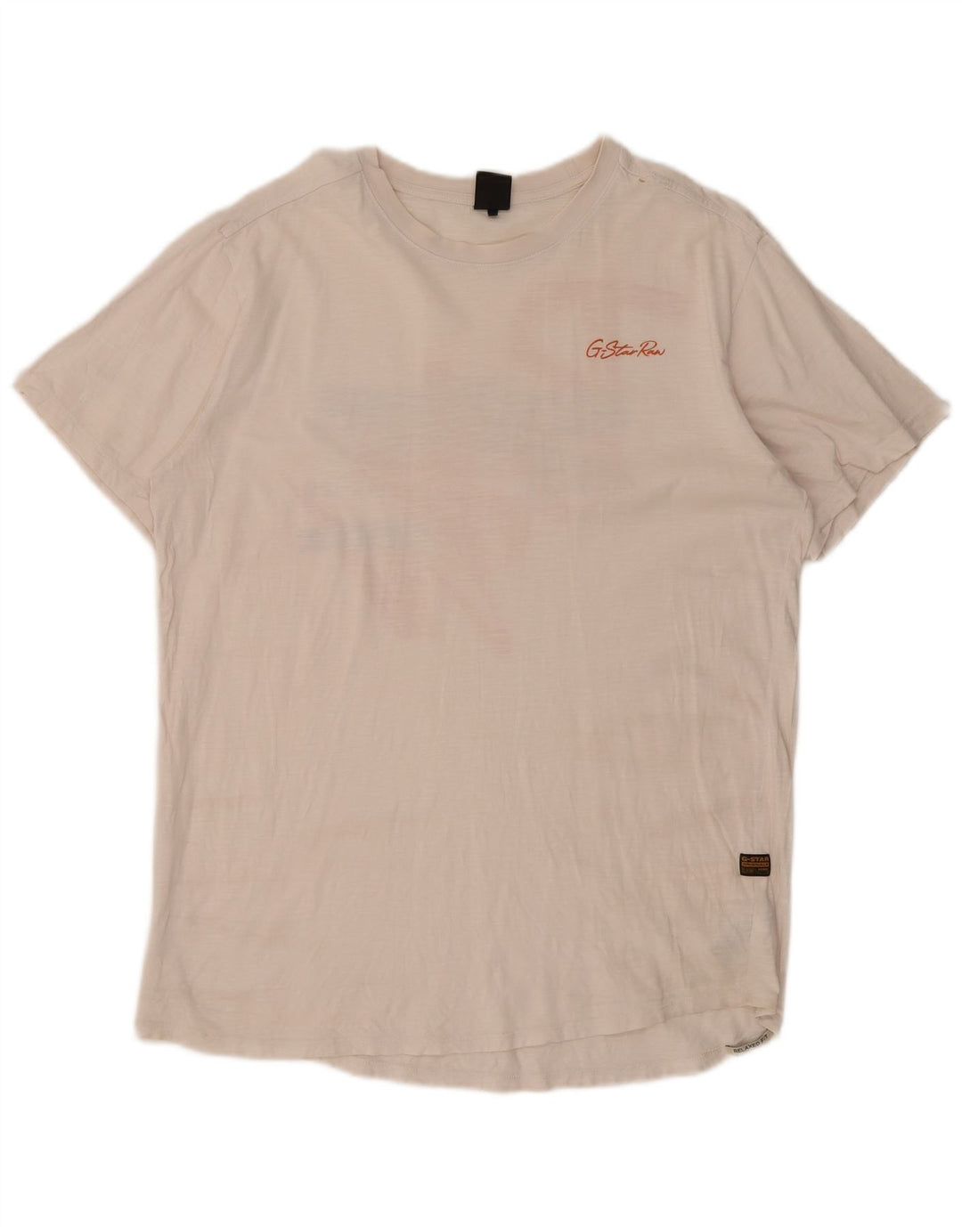 G-Star Herre grafisk T-shirt Top Stor Hvid Flecked Bomuld