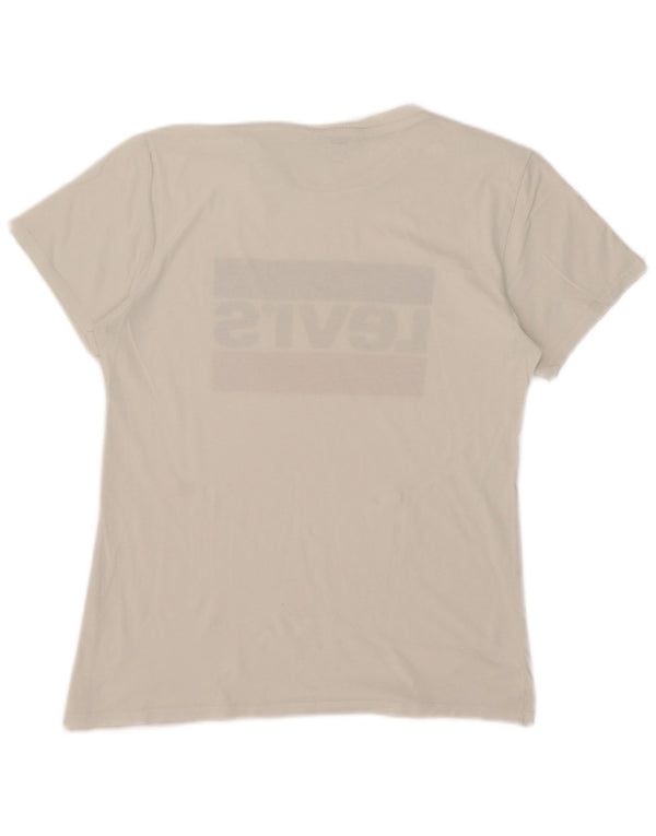 Levi's Grafisk T-shirt top til kvinder UK 14 Medium White