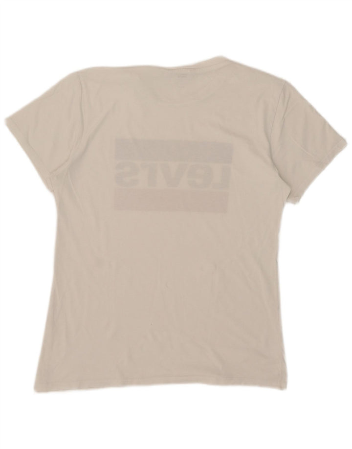 Levi's Grafisk T-shirt top til kvinder UK 14 Medium White