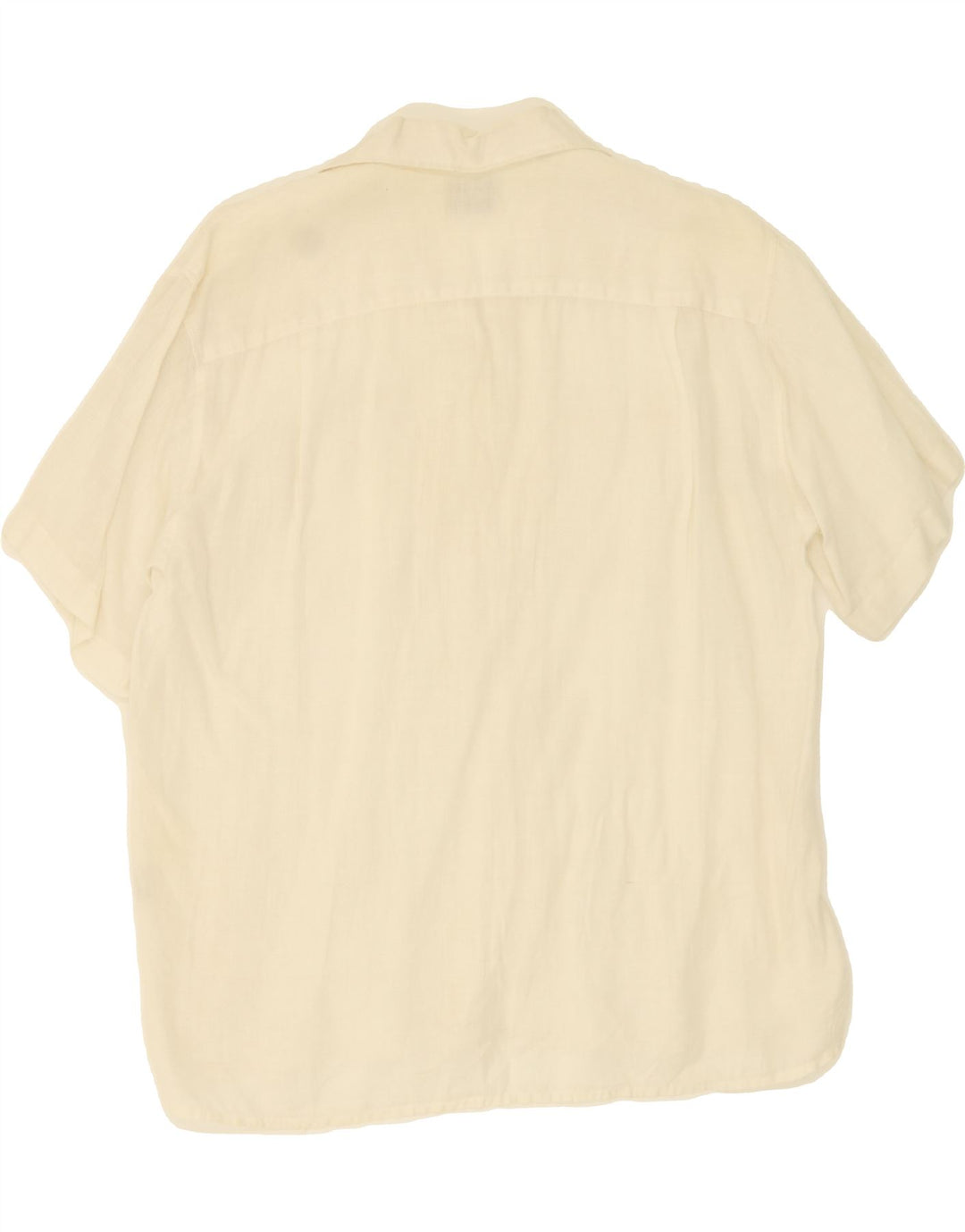 BENETTON Womens Short Sleeve Shirt IT 46 Large Off White Linen Vintage Benetton and Second-Hand Benetton from Messina Hembry 