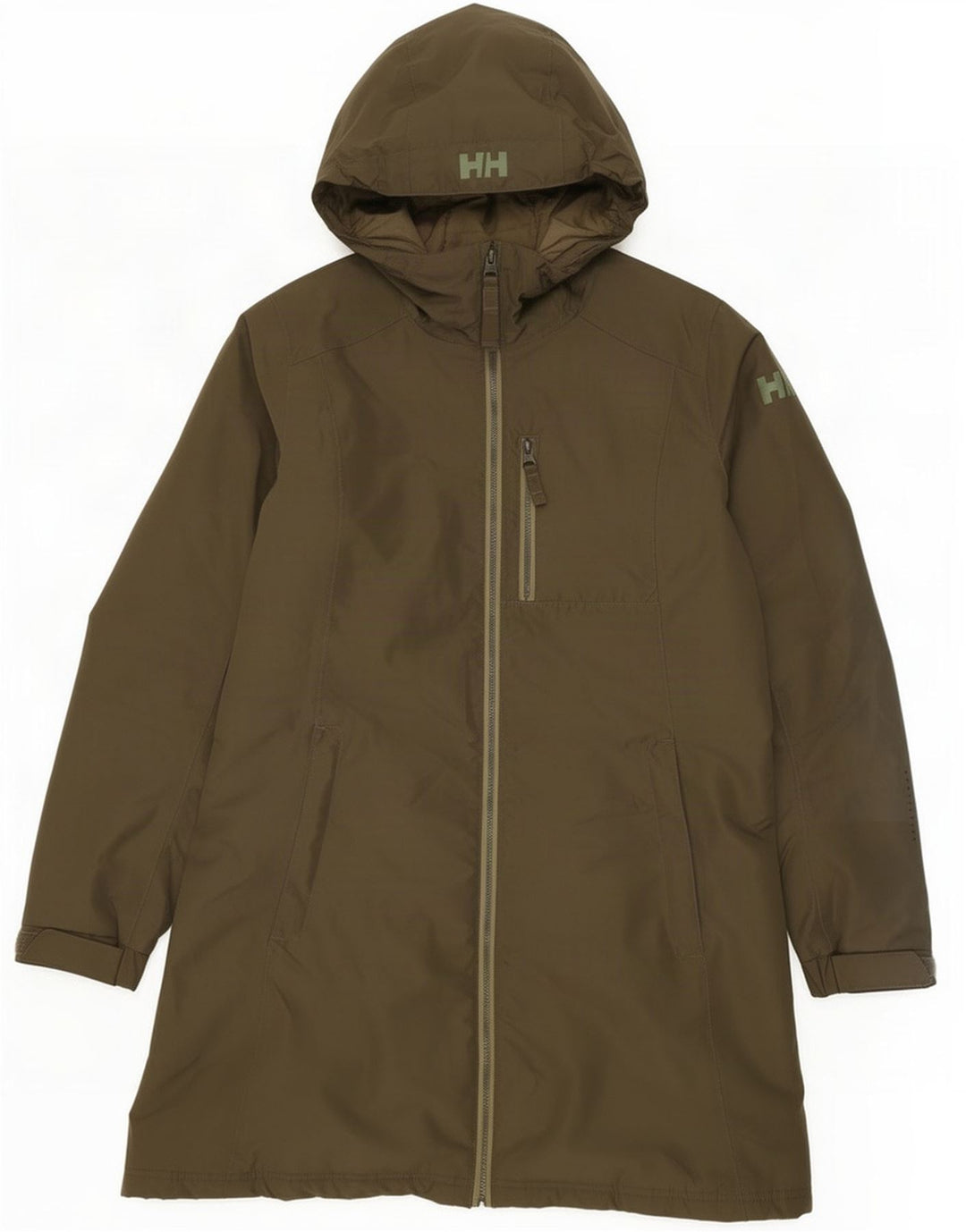 Helly Hansen Dame Hætte Polstret Frakke UK 14 Medium Khaki Polyester