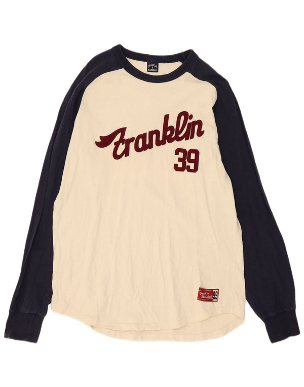 Franklin & Marshall Herre Grafisk Top Langærmet Medium Off White