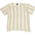 VINTAGE Womens Blouse Top UK 14 Large Beige Striped Cotton | Vintage Vintage | Thrift | Second-Hand Vintage | Used Clothing | Messina Hembry 