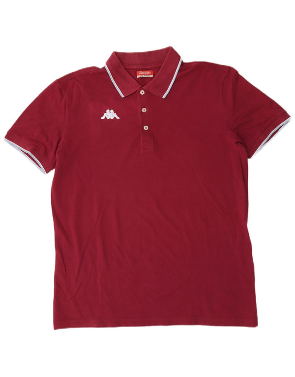 Kappa herre poloshirt XL Bourgogne bomuld