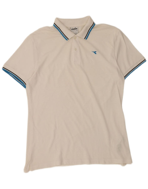 Diadora herre poloshirt XL hvid bomuld