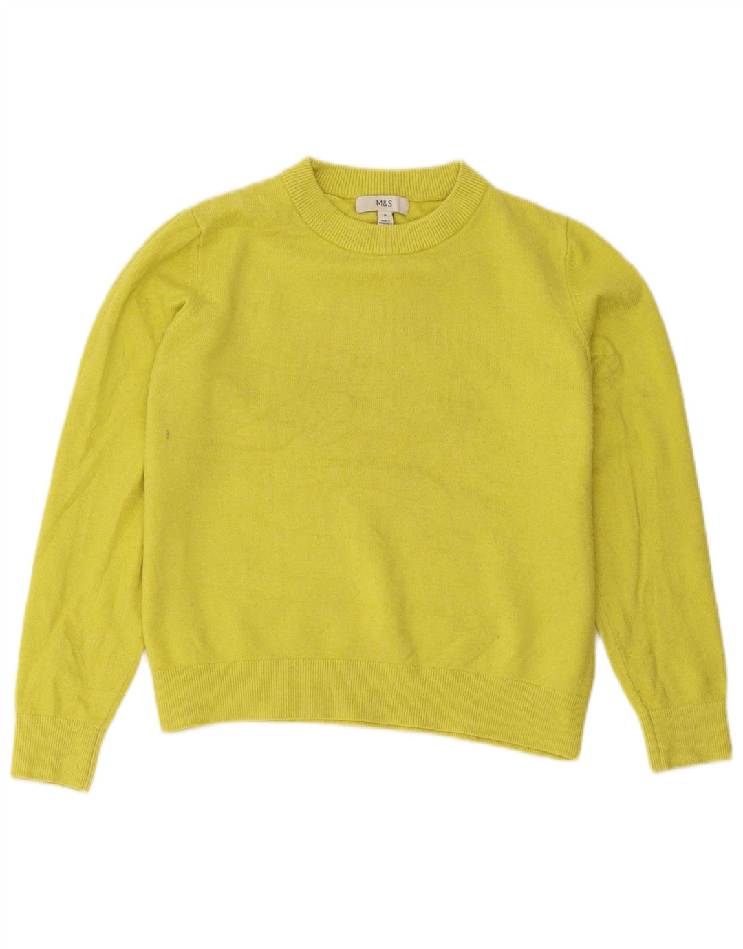 Marks & Spencer Dame sweater med rund hals DK 14 Medium Gul