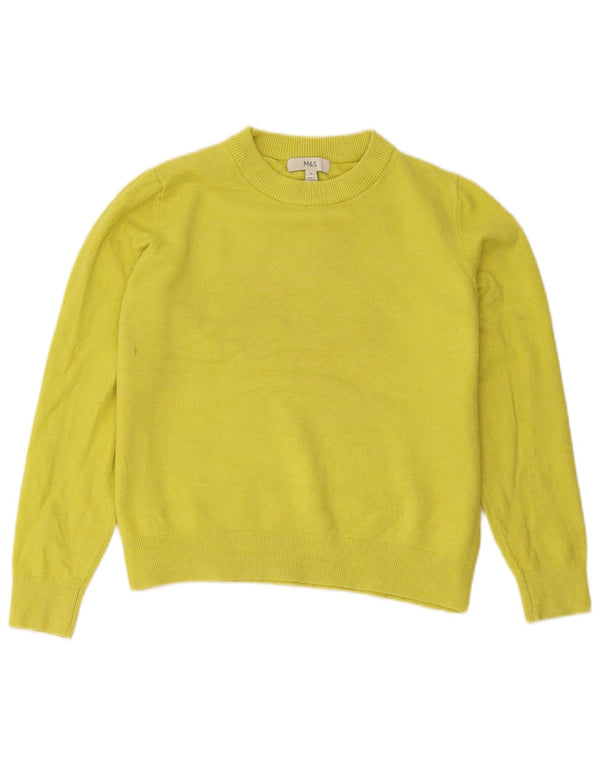 Marks & Spencer Dame sweater med rund hals DK 14 Medium Gul