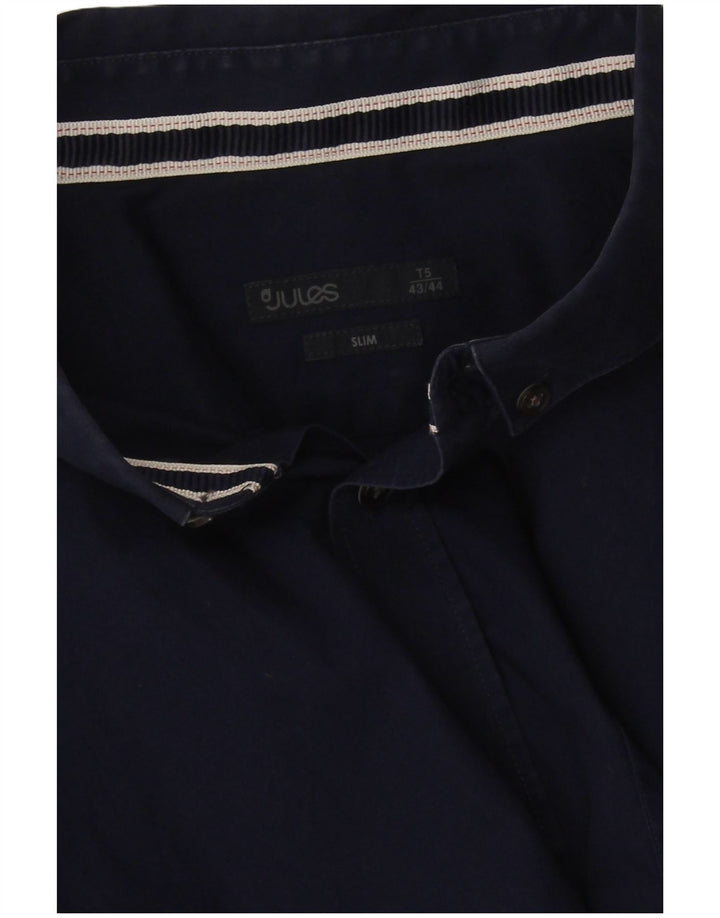 Jules Kortærmet Slim Fit Skjorte til mænd Størrelse 43/44 Large Navy Blue