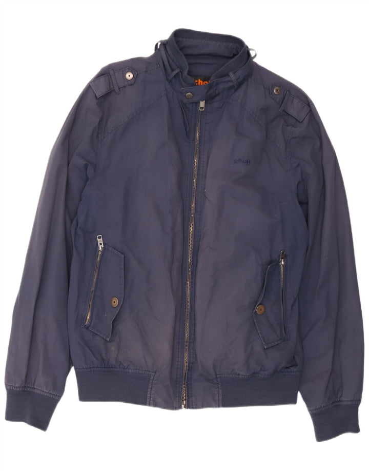 Schott Herre Bomber Jacket UK 44 2XL Navy Blue Bomuld