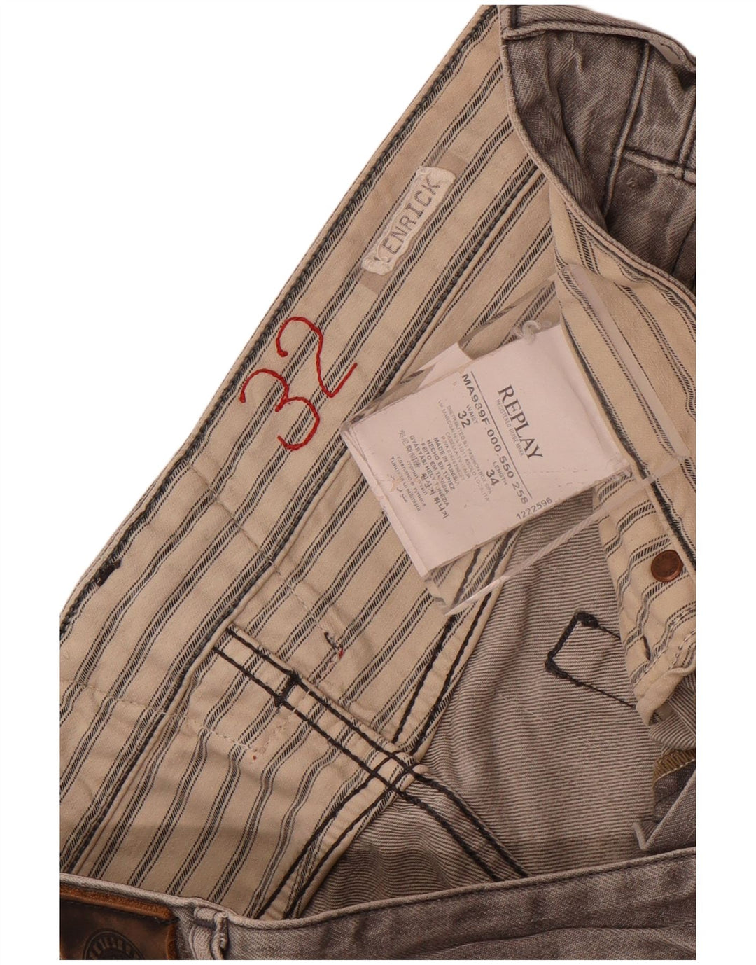 Replay Dame Lenrick Denim Shorts W32 Medium Grey Bomuld