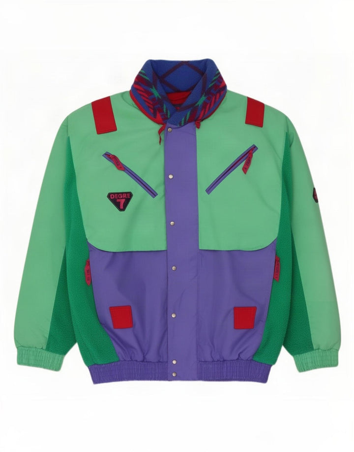 Degre 7 Herre Hætte Skijakke UK 38 Medium Grøn Colourblock Polyester