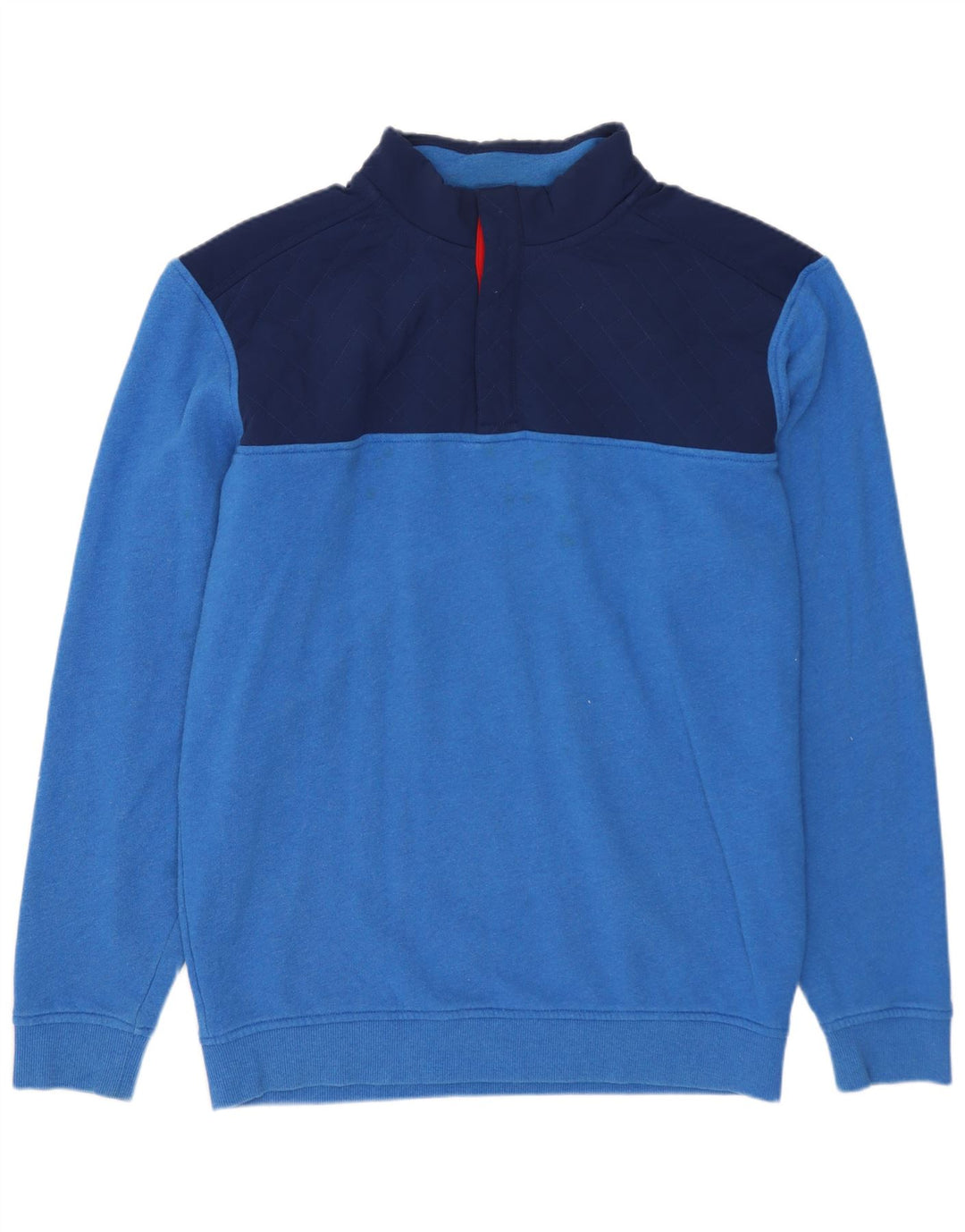VINEYARD VINES Herre Button Neck Sweatshirt Jumper Medium Blue Colourblock