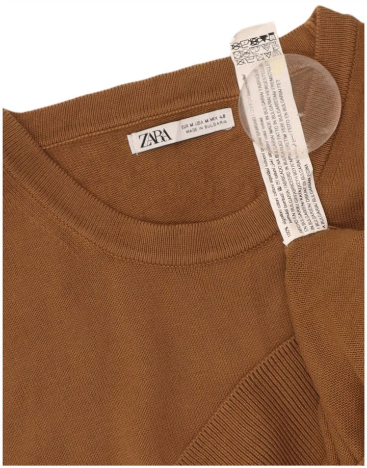 ZARA Mens Vest Tank Top Medium Brown Cotton