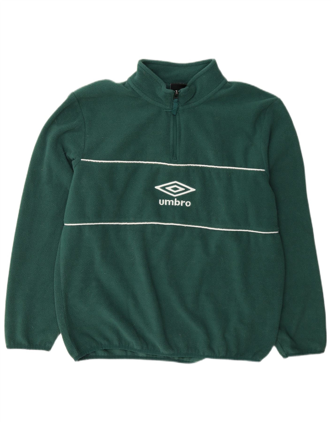 Umbro Herre grafisk lynlås hals fleece jumper stor grøn polyester