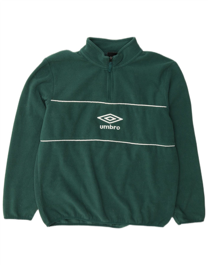 Umbro Herre grafisk lynlås hals fleece jumper stor grøn polyester
