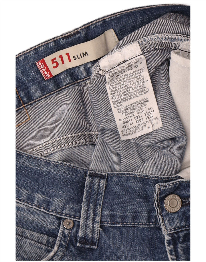 Levi's Herre 511 Slim Jeans W32 L34 Blå Bomuld