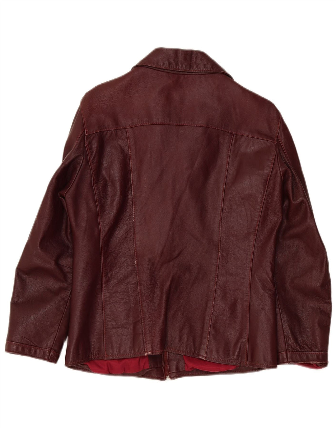 Vintage dame læderjakke UK 14 Medium Burgundy