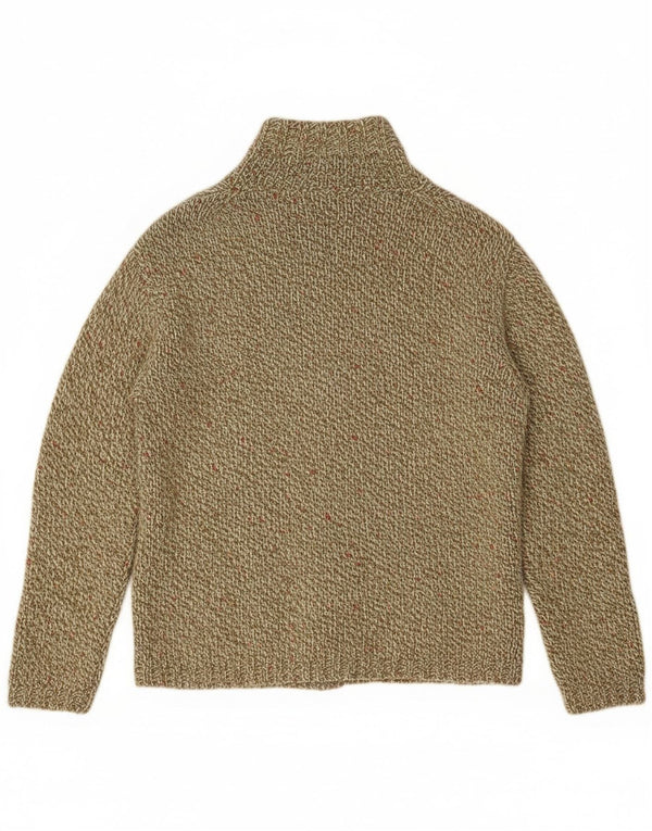 Vintage dame cardigan sweater UK 14 Large Khaki Flecked