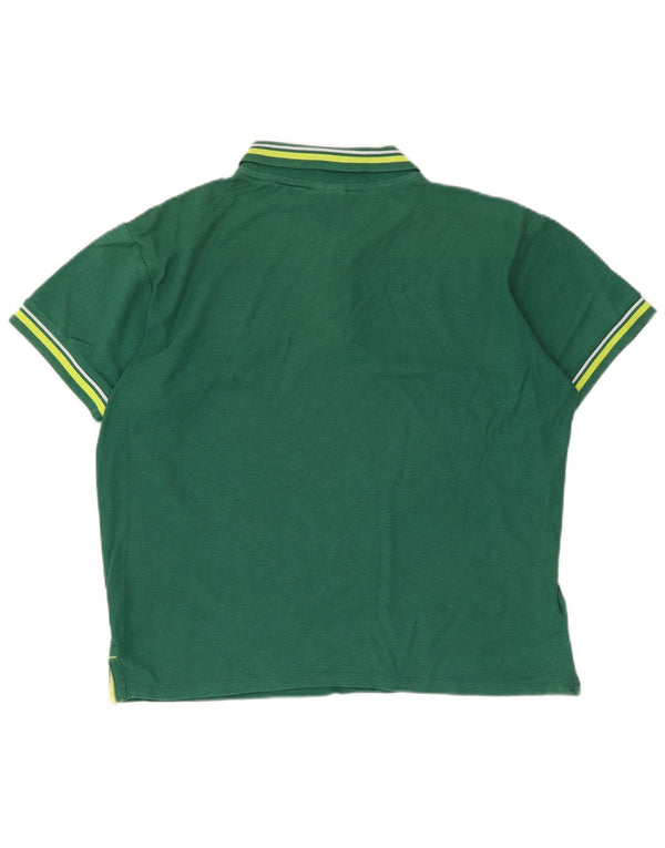 Umbro Herre Polo Shirt Medium Grøn Stribet Bomuld