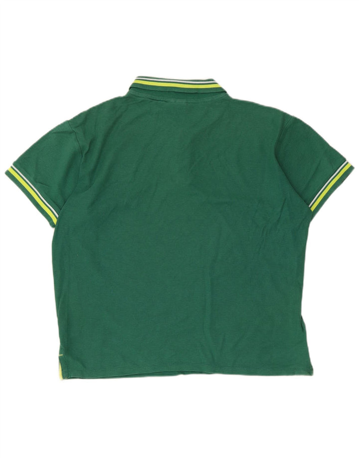 Umbro Herre Polo Shirt Medium Grøn Stribet Bomuld