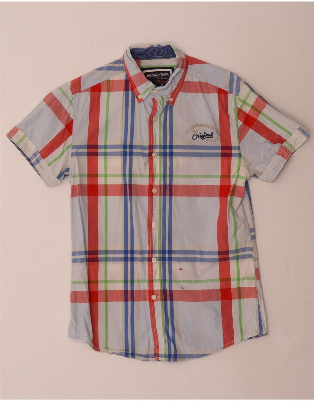 Jack & Jones Kortærmet Herreskjorte Medium Blue Check
