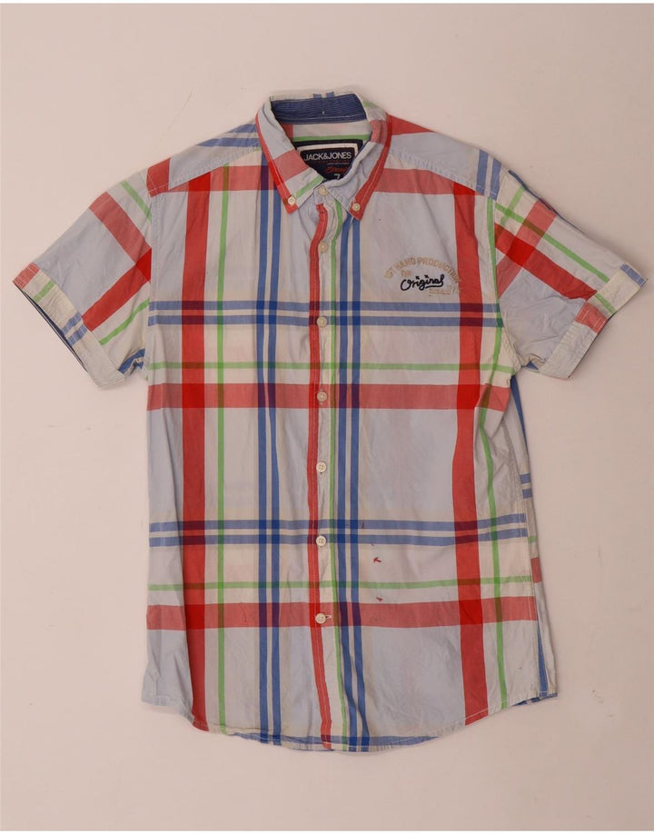 Jack & Jones Kortærmet Herreskjorte Medium Blue Check