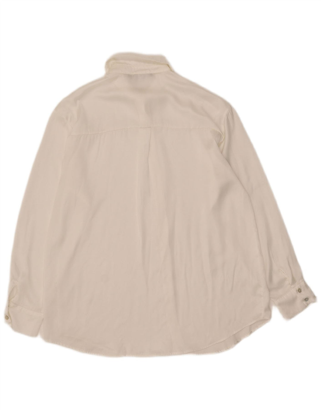 Zara skjortebluse til kvinder UK 14 Medium White Silke
