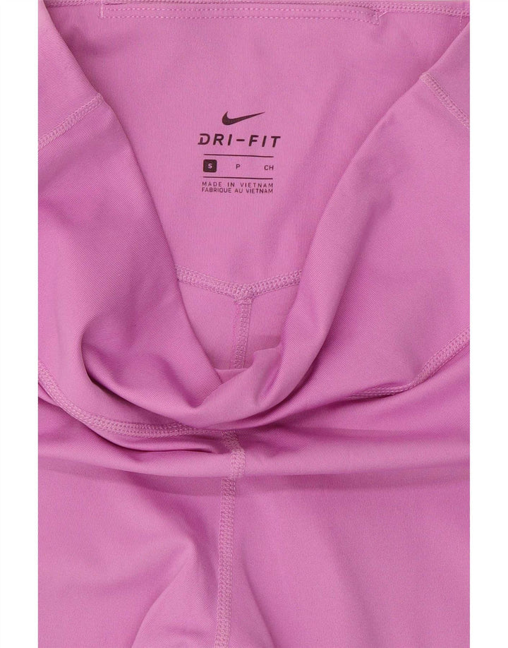 Nike Dame Dri Fit Grafiske Leggings UK 8 Small Pink