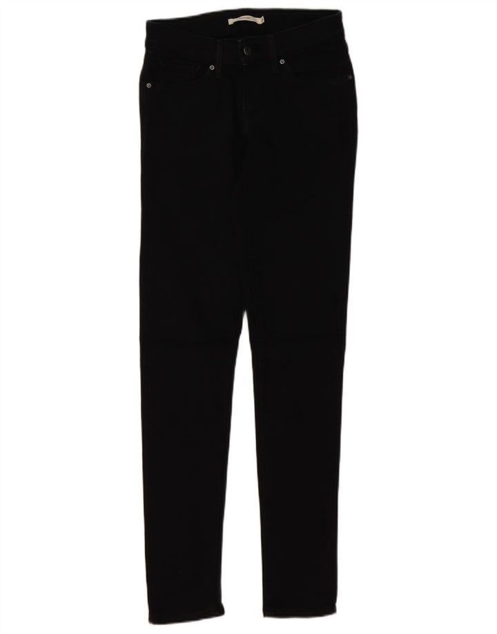 LEVI'S Womens 711 Skinny Jeans W25 L32 Black Cotton