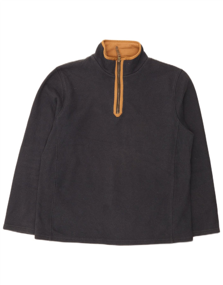 Mountain Warehouse Herre Zip Neck Sweatshirt Jumper Large Navy Blue Bomuld