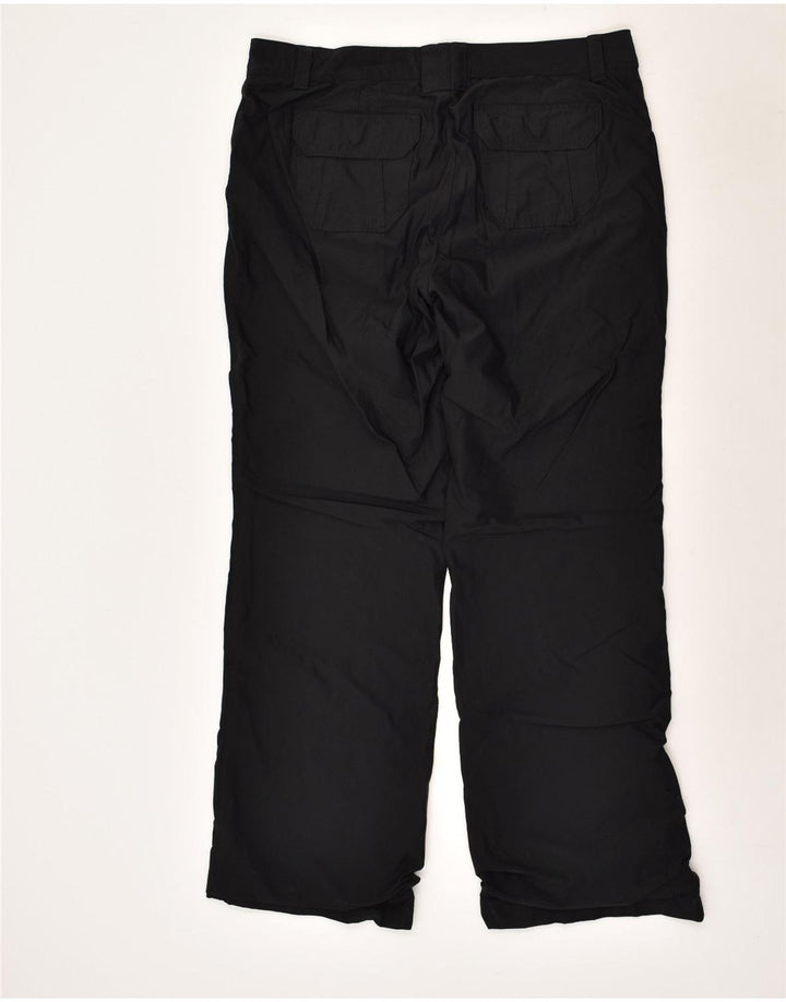 EDDIE BAUER Womens Windbreaker Trousers US 12 Large W34 L32  Black Nylon | Vintage Eddie Bauer | Thrift | Second-Hand Eddie Bauer | Used Clothing | Messina Hembry 