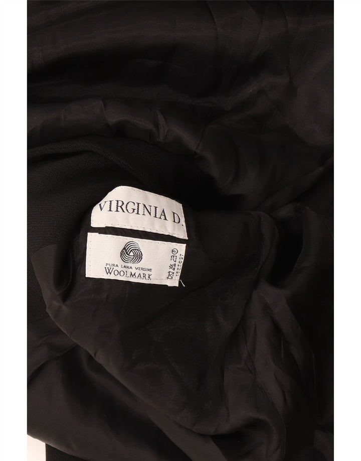 Vintage Dame Longline 4 Button Blazer Jacket UK 14 Medium Black
