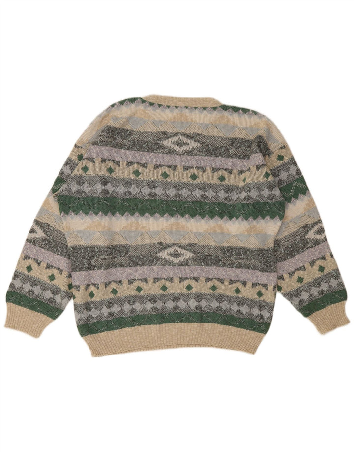 Vintage herretrøje med rund hals IT 48/50 Medium Flerfarvet