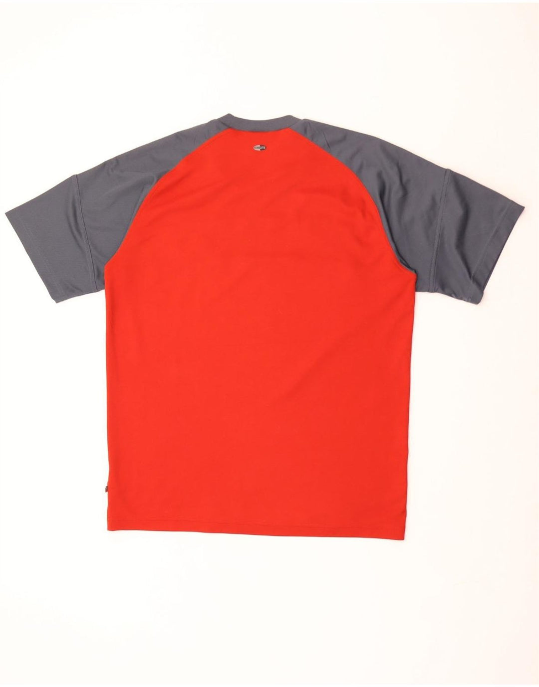 ADIDAS Herre T-Shirt Top UK 42/44 Stor Rød Colourblock Polyester