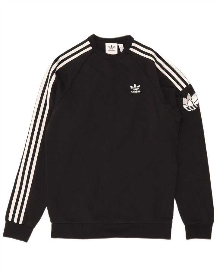 ADIDAS Mens Graphic Sweatshirt Jumper XS Black Cotton