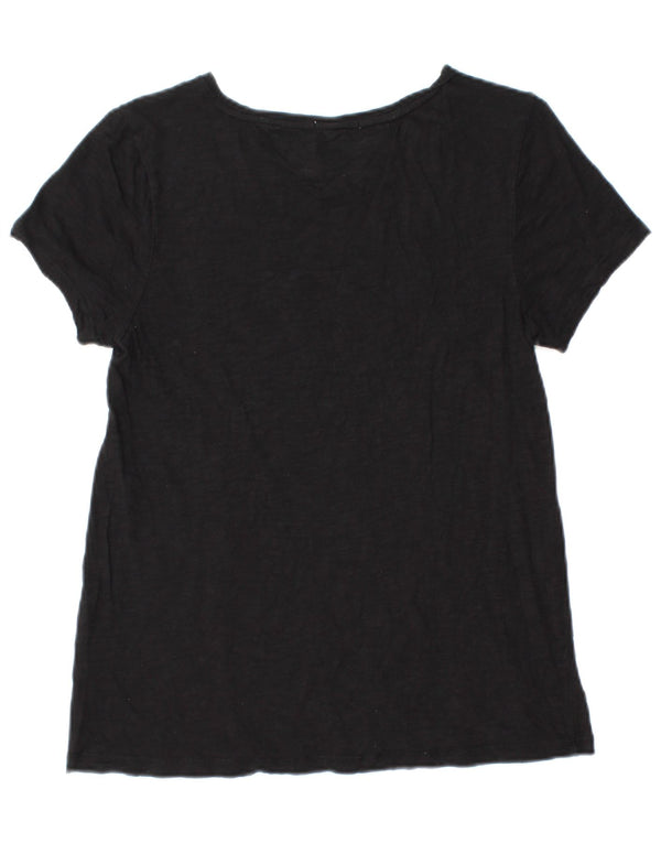 TOMMY HILFIGER Grafisk T-shirt top til kvinder DK 10 Lille sort bomuld