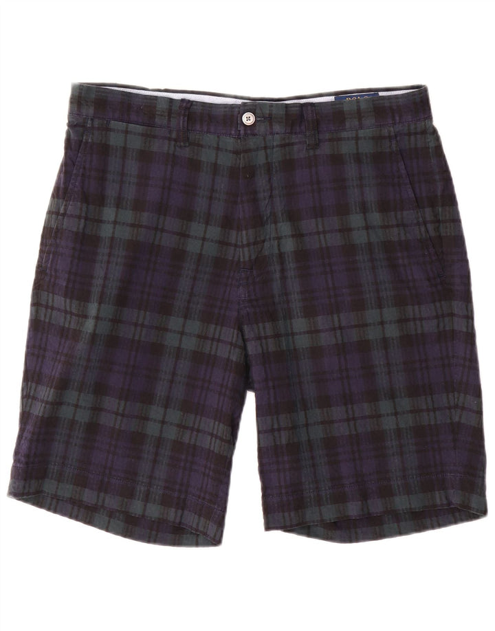 Polo Ralph Lauren Herre Stretch Chino Shorts W32 Medium Navy Blue Check