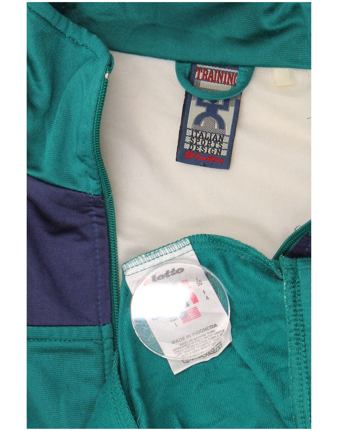 LOTTO Træningsdragt topjakke til mænd UK 40/42 Stor turkis farveblok