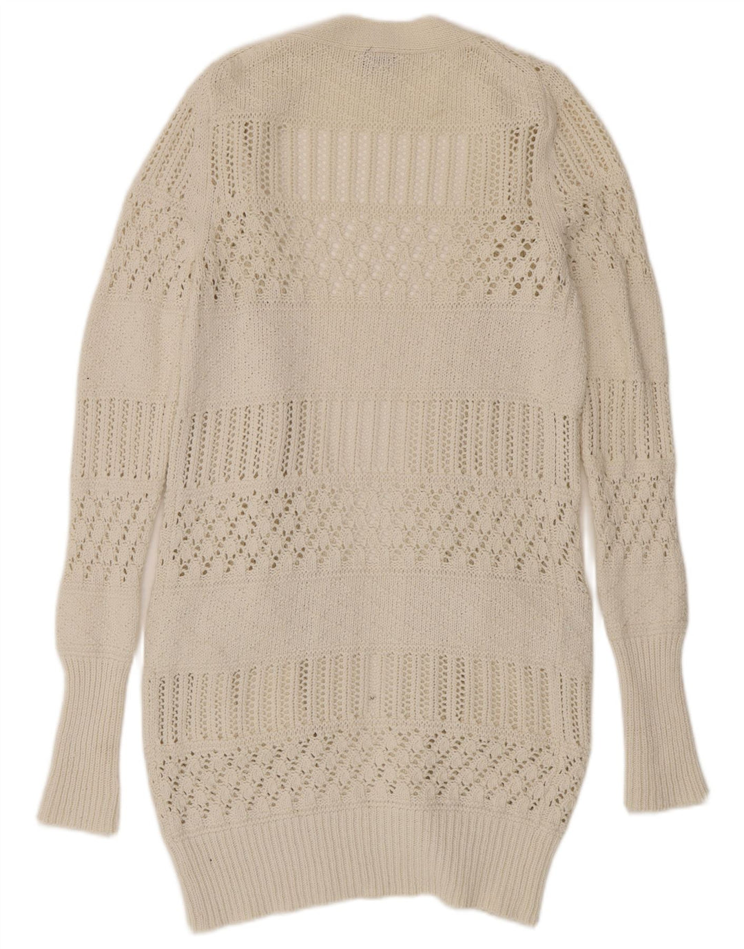 Gap Womens Longline Open Cardigan Sweater UK 12 Medium White Bomuld