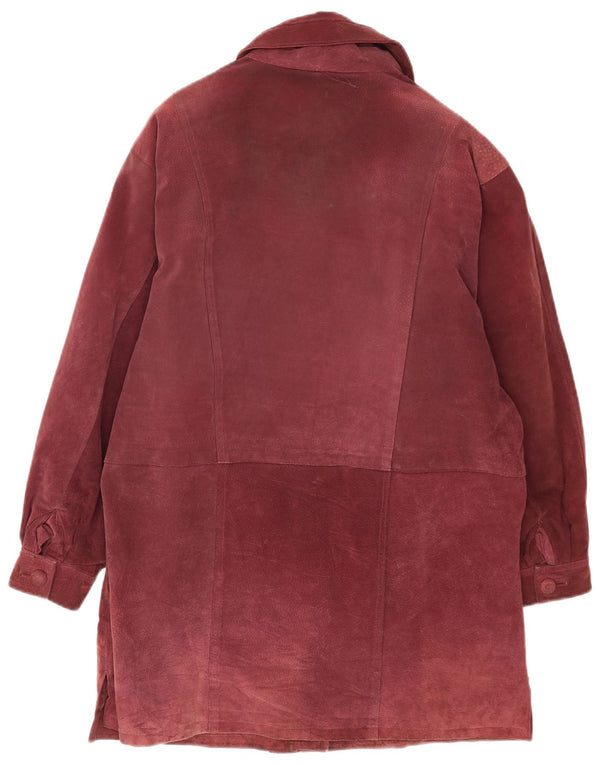 Vintage Dame Ruskind Overfrakke UK 20 2XL Burgundy Læder