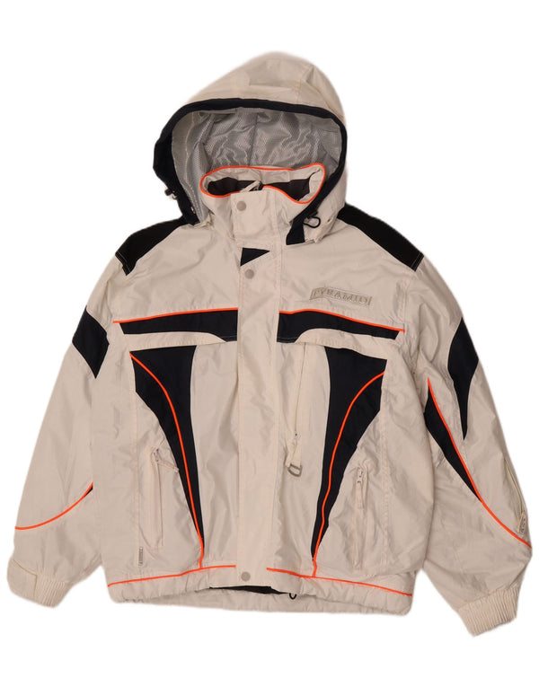 Pyramid Herre Hætte Skijakke UK 36 Small White Colourblock Nylon