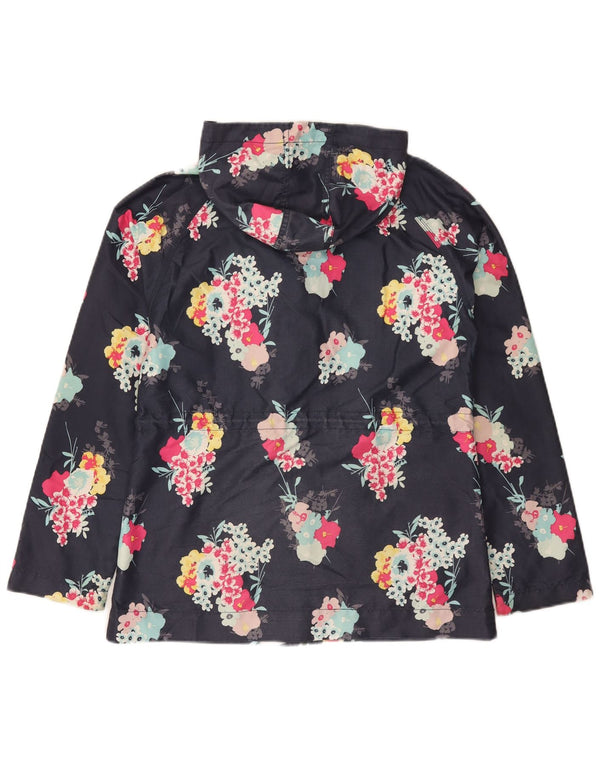 Animal Dame Regnjakke med hætte UK 8 Small Navy Blue Floral Polyester